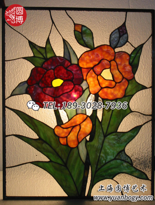 彩色蒂凡尼镶嵌艺术玻璃彩绘艺术玻璃圆博玻璃