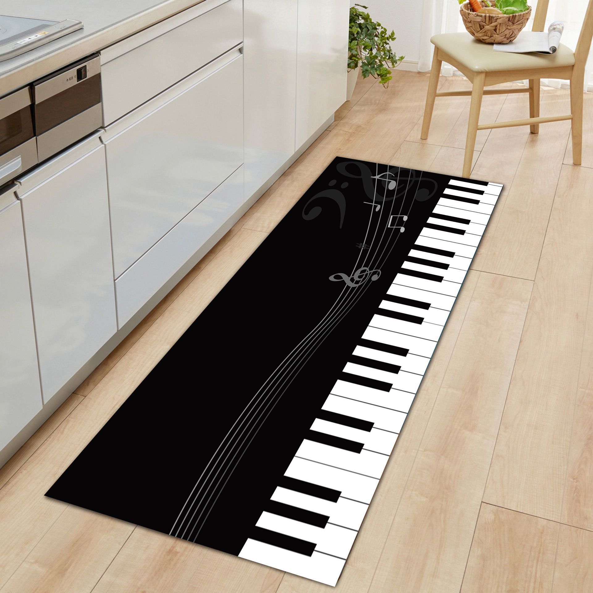 New Nordic Style Musical Note Non-Slip Mat Decorative Carpet Kitchen Pad Living Room Floor Mat Home Soft Anti-Slip Door Mat