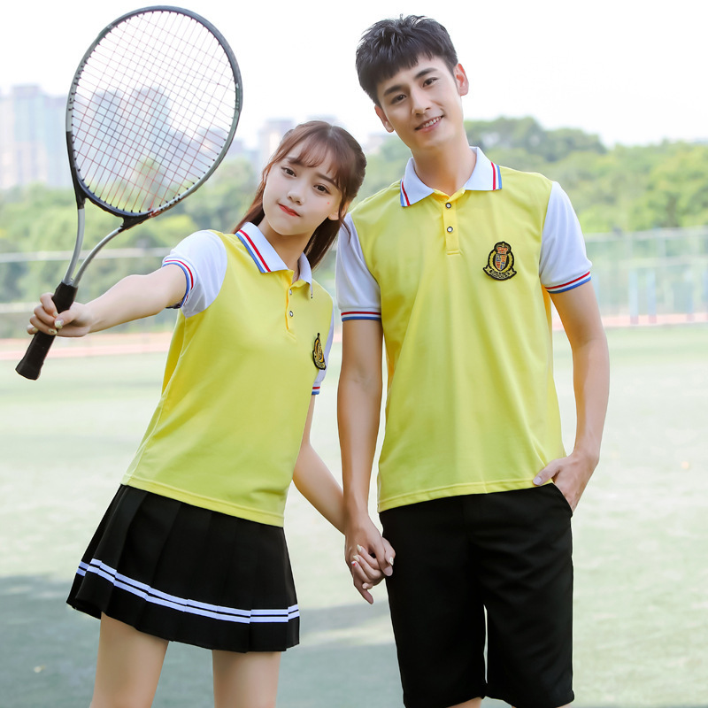 中学生校服高中学生短袖班服夏季学院风初中学生校服套装毕业班服