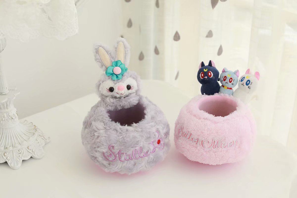 日本卡通动漫史黛拉兔子雪莉玫美少女笔筒毛绒可爱创意收纳盒装饰