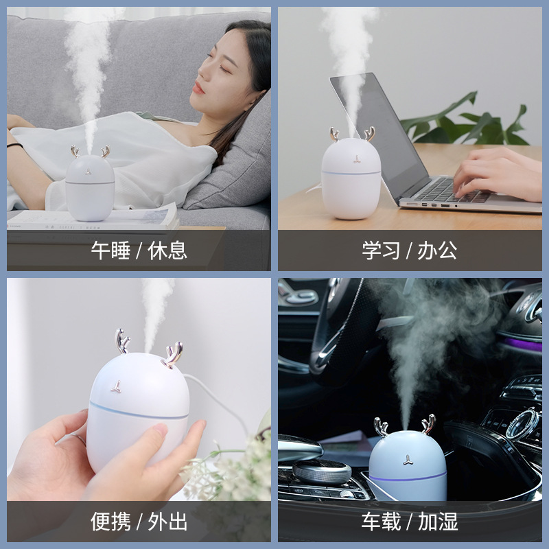 2023 New Cute Pet Usb Humidifier Household Mute Aroma Diffuser Bedroom Large Capacity Office Desk Surface Panel Gift