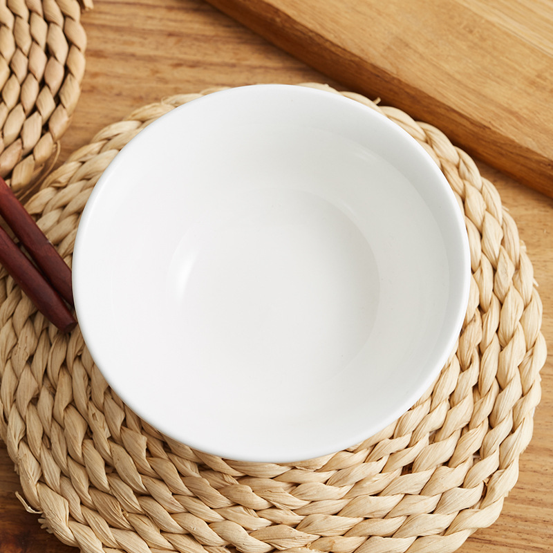 4.5翅碗陶瓷小白碗饭店摆台餐具定制logo厂家直供山西米饭碗汤碗