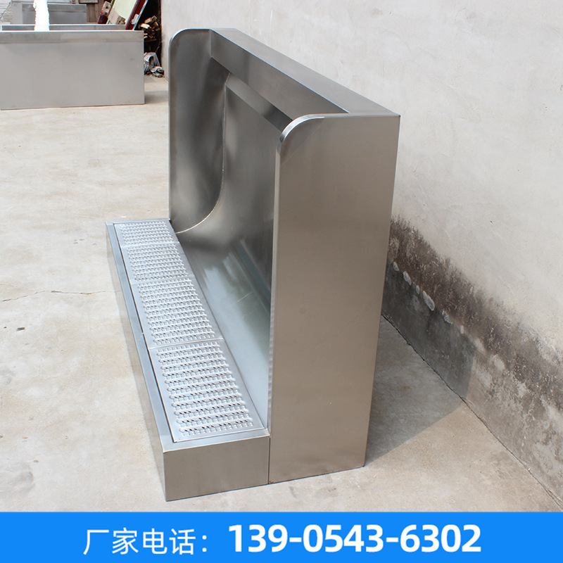 不锈钢冲水小便大便槽 男公共厕所用小便池 清洗方便踏步式小便池