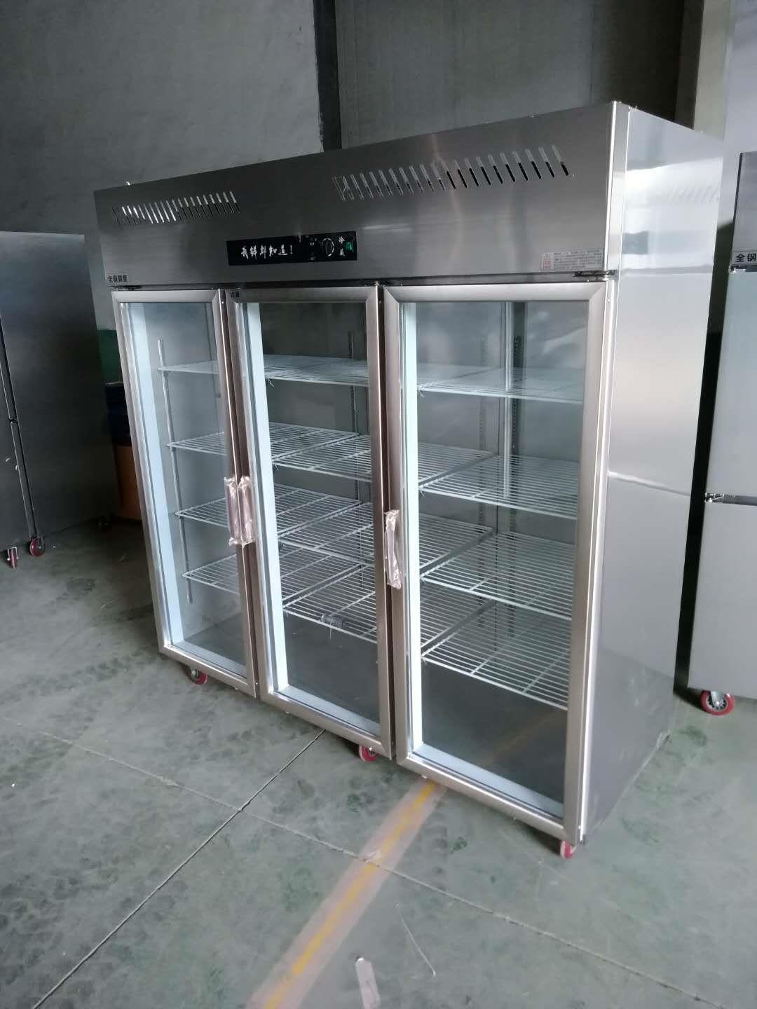 铜管不锈钢展示柜冰柜大三门陈列柜冷藏水果保鲜展示柜超市饮料柜