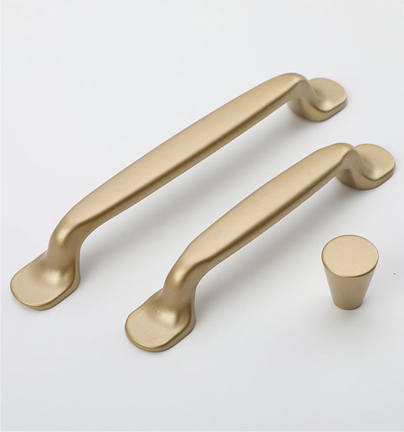 欧式衣柜拉手五金 衣柜门把手 北欧柜子拉手轻奢金色抽屉单孔拉手