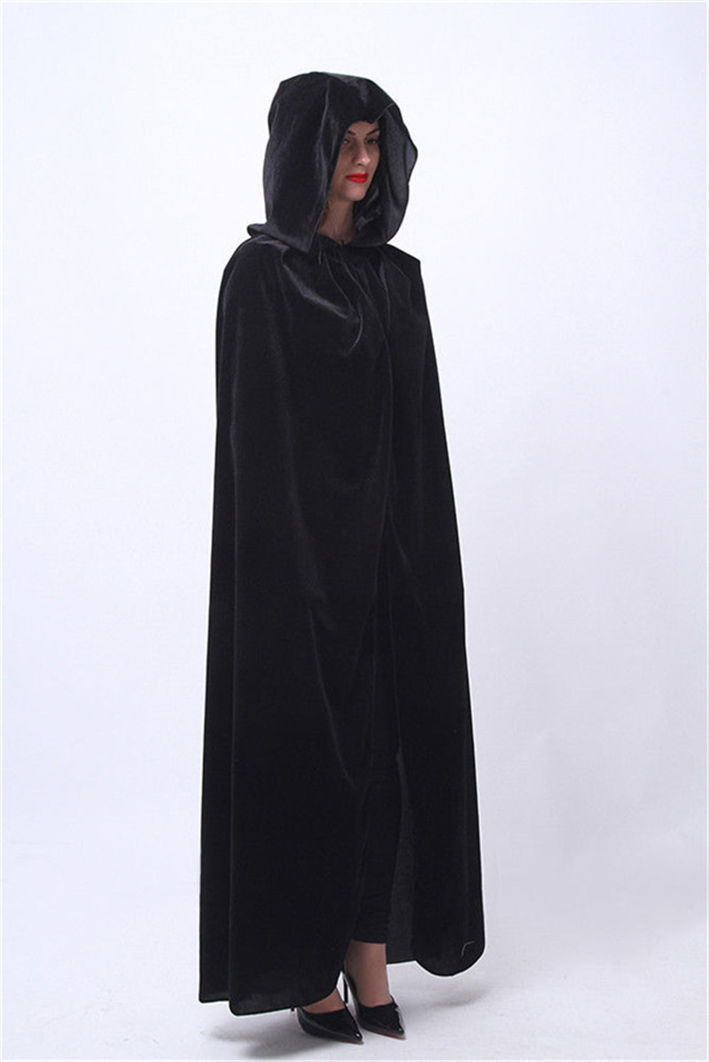 2019天鹅绒薄款黑色万圣节披风斗篷新娘披肩工厂来图定制