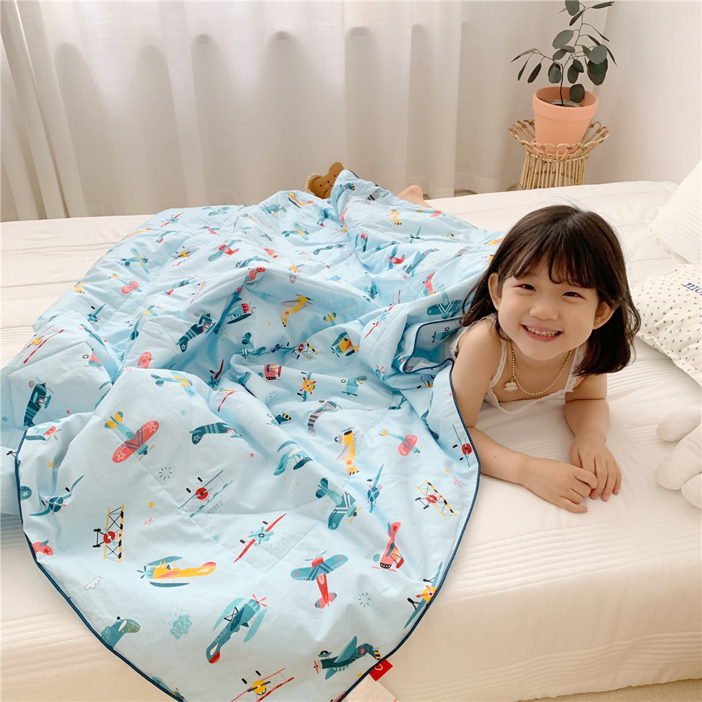 夏季纯棉儿童空调被婴儿夏凉被 宝宝幼儿园午睡全棉单人薄被子