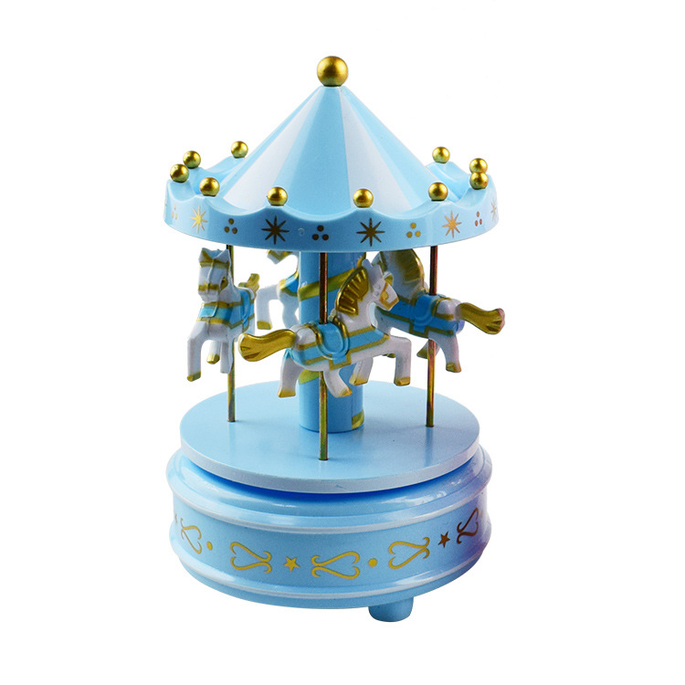 New Carousel Music Box Cake Ornaments Birthday Gift Children's New Toy Trojan Decoration