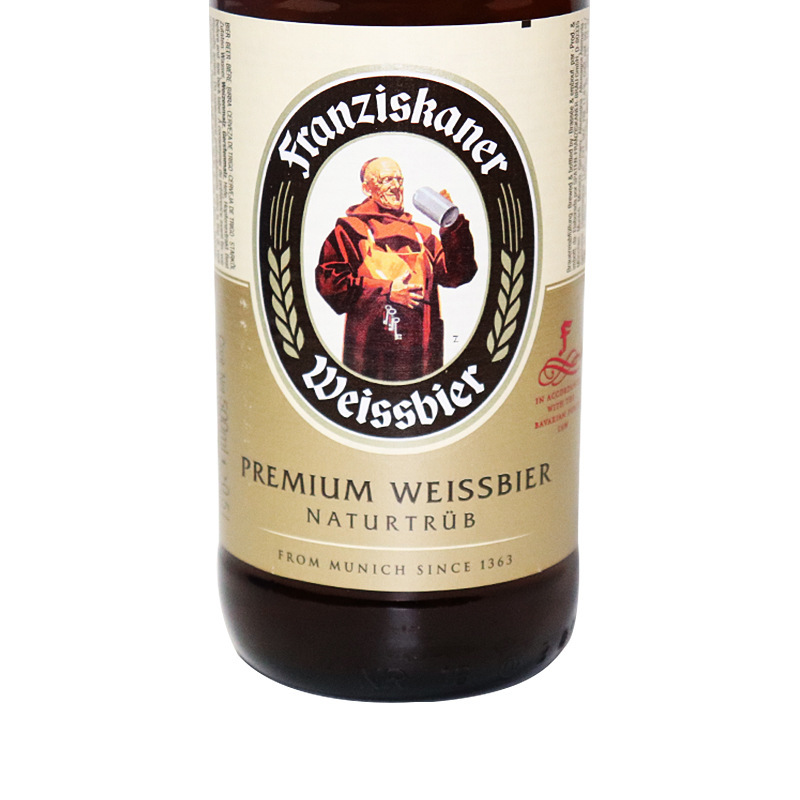 教士小麦白啤酒 范佳乐franziskaner 行货450ml*12瓶