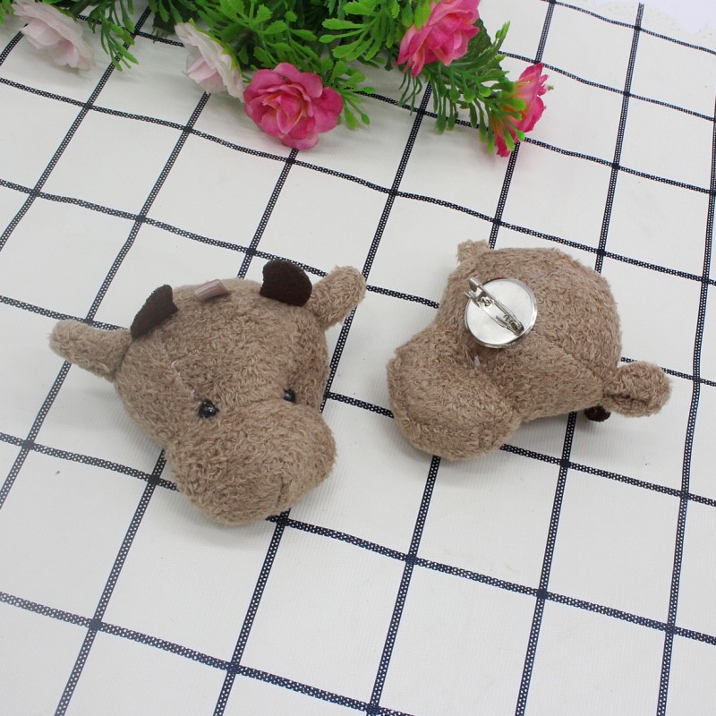 毛绒玩具生肖牛公仔创意牛头饰品配饰娃娃胸针衣服鞋子包包挂件