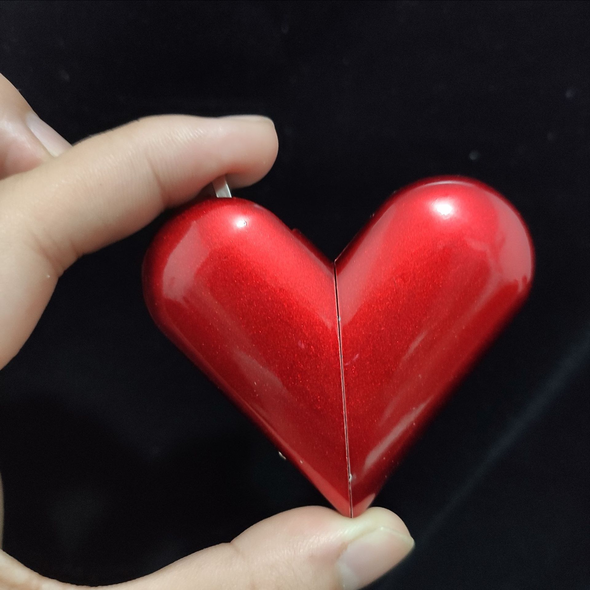 爱心打火机心型创意情侣充气打火机金属明火男女士可折叠个性送礼