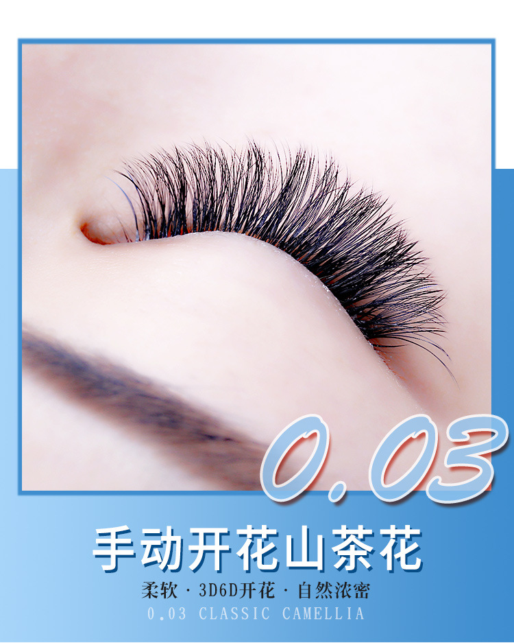 03山茶花开花嫁接睫毛12d空气嫁接睫毛 浓密自然超柔软种植睫毛