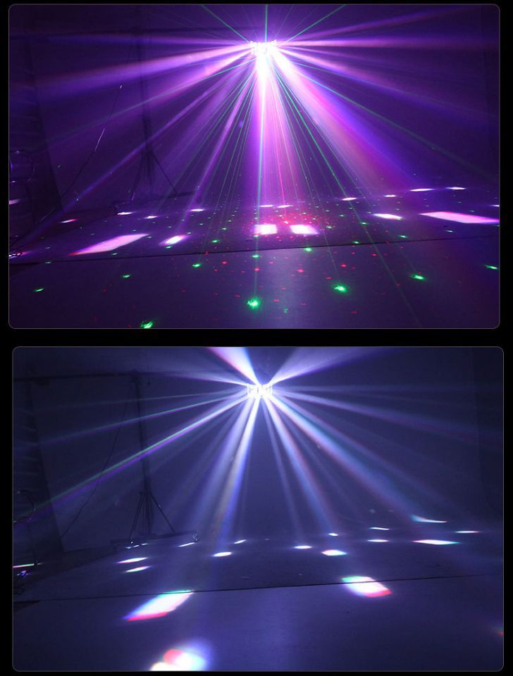 激光灯舞台灯光新款led三层蝴蝶灯镭射灯七彩酒吧爆闪灯ktv闪光灯