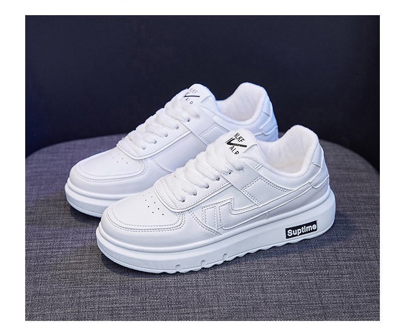 冬季新款时尚百搭橡胶鞋底舒适潮流高帮加棉保暖厚底低跟板鞋