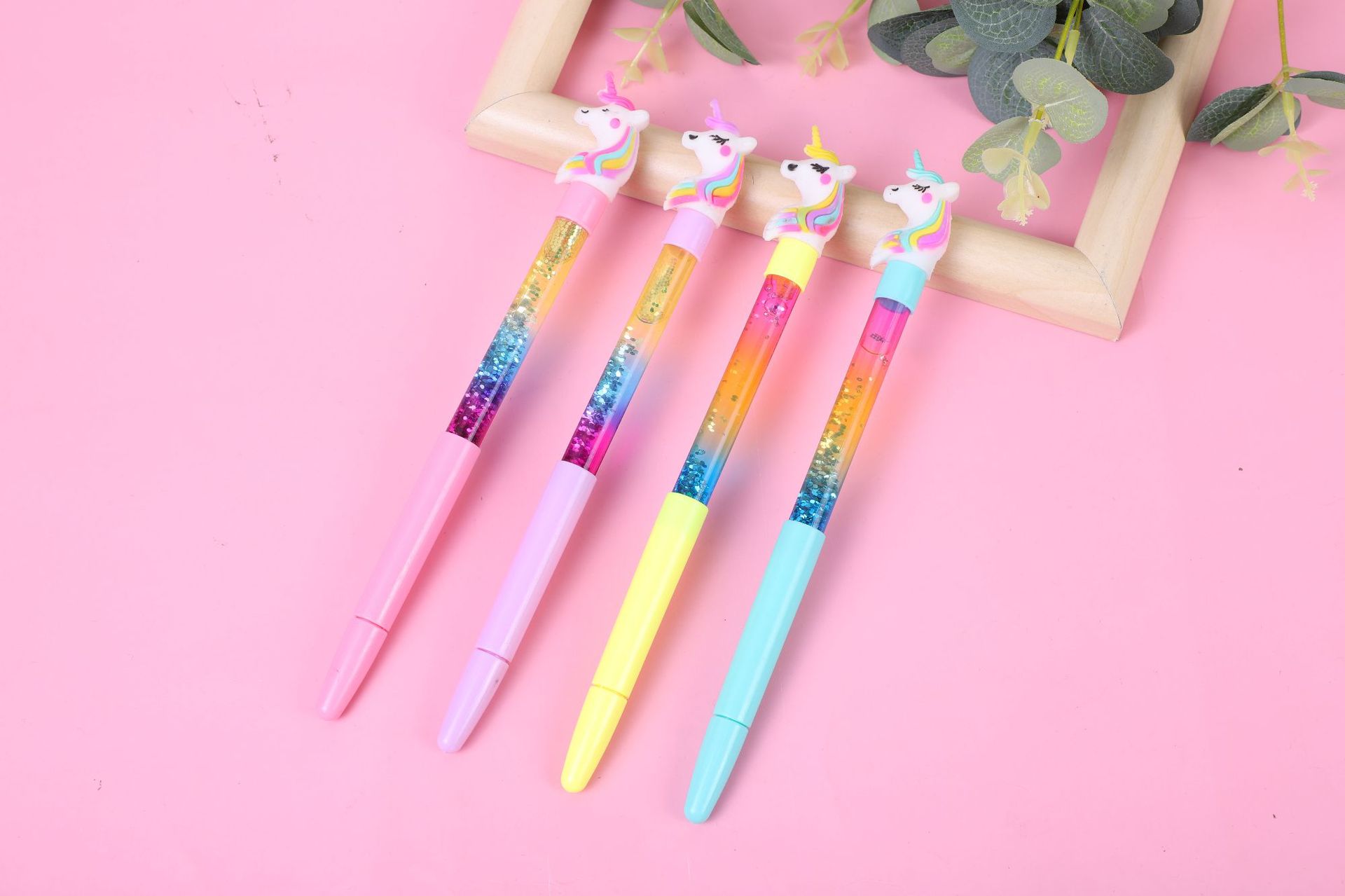 韩国卡通小仙女笔可爱网红抖音流沙创意中性笔学生考试书写工具