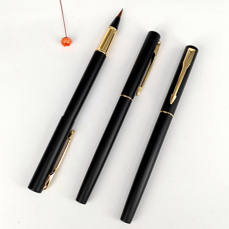 便携钢笔式毛笔磨砂杆墨囊小楷笔练字书法笔软头秀丽笔狼毫软毛笔