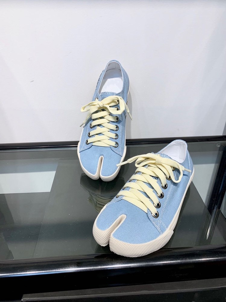 mm6平底帆布分趾鞋女isn潮阿希哥同款一脚蹬懒人猪蹄板鞋情侣鞋