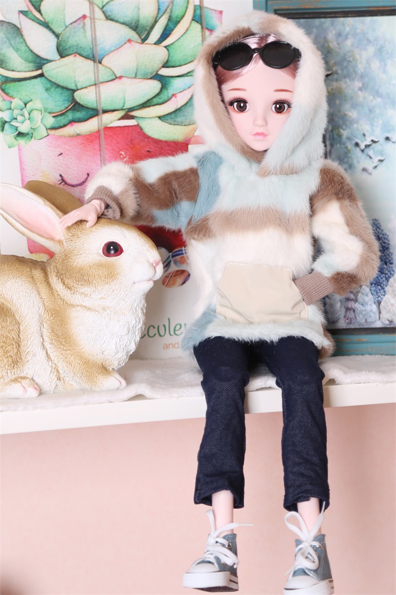 缪莉芭比女孩60cm娃娃时尚装衣服可脱卸儿童玩具仿真音乐洋娃娃