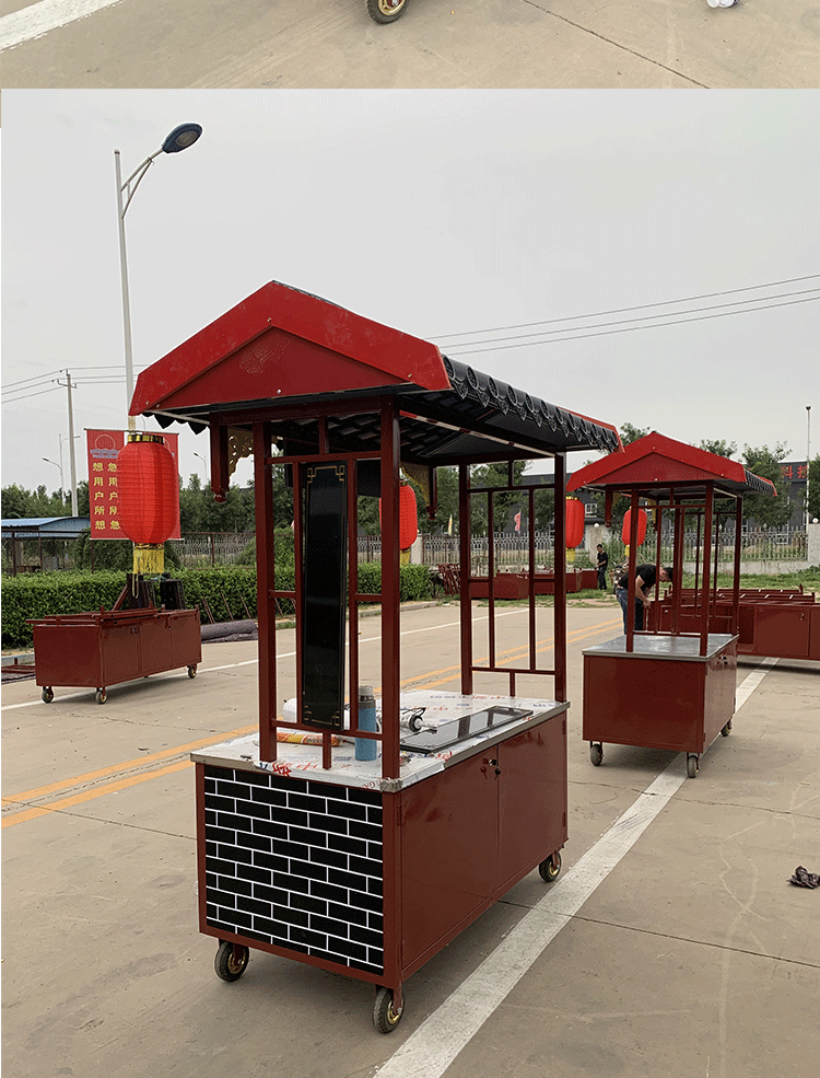 多功能小吃车推车摆摊夜市仿古餐车移动商用烧烤炒栗子复古外卖车