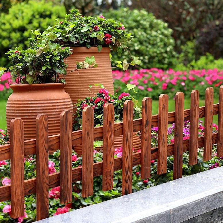 篱笆木纹花圃围墙栅栏小院围栏木栅栏花池子木花箱隔离带