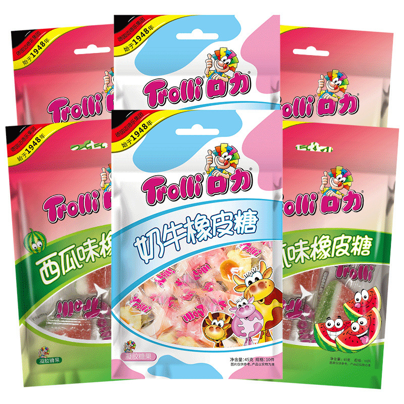 口力橡皮糖德国奶牛橡皮糖软糖qq糖婚庆喜糖独立包装雅客糖果零食