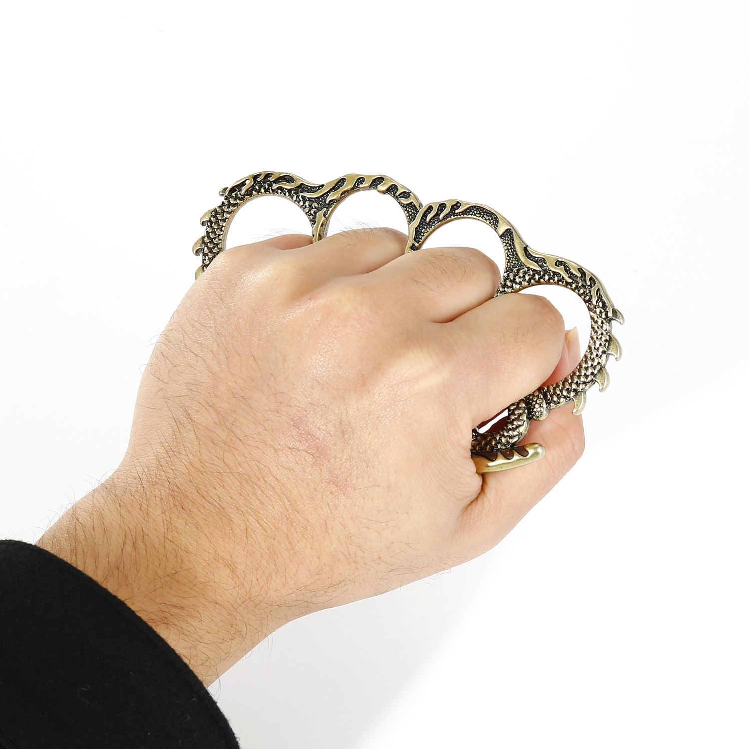 破窗器跨境饰品防身指虎关节戒指游戏戒指青铜蝎子手扩金属手撑