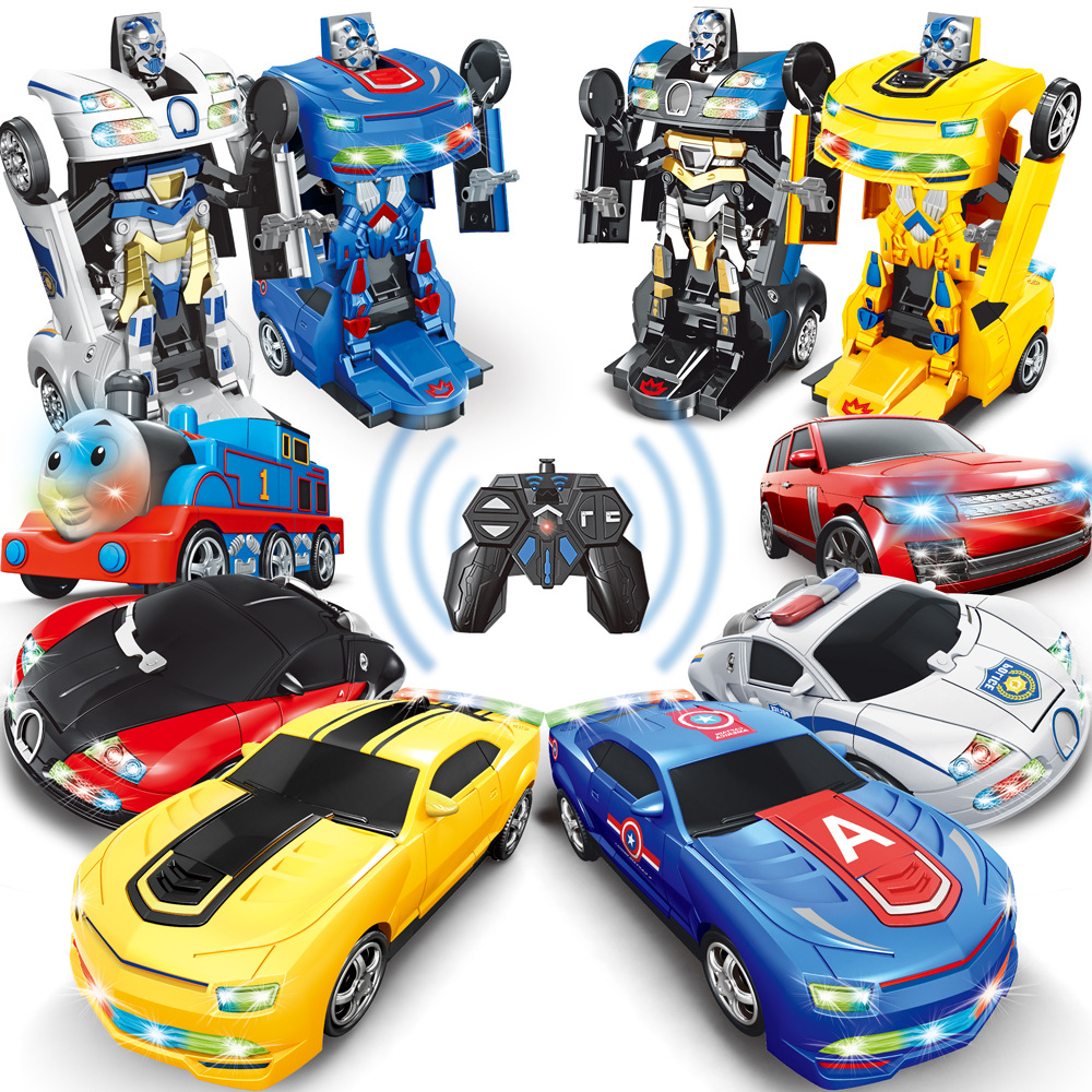 One-Click Deformation Remote Control Car Robot Simulation Sports Car Aircraft Tank Model Children Remote Control Car Factory Direct Wholesale