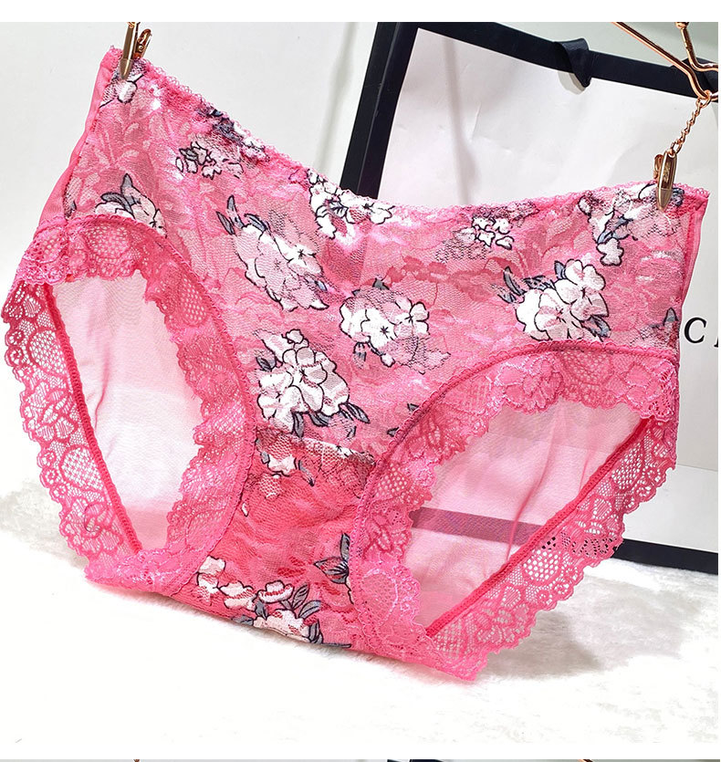 迷人新款透明情趣内裤性感诱惑蕾丝边中腰女士锦纶三角裤多色可选