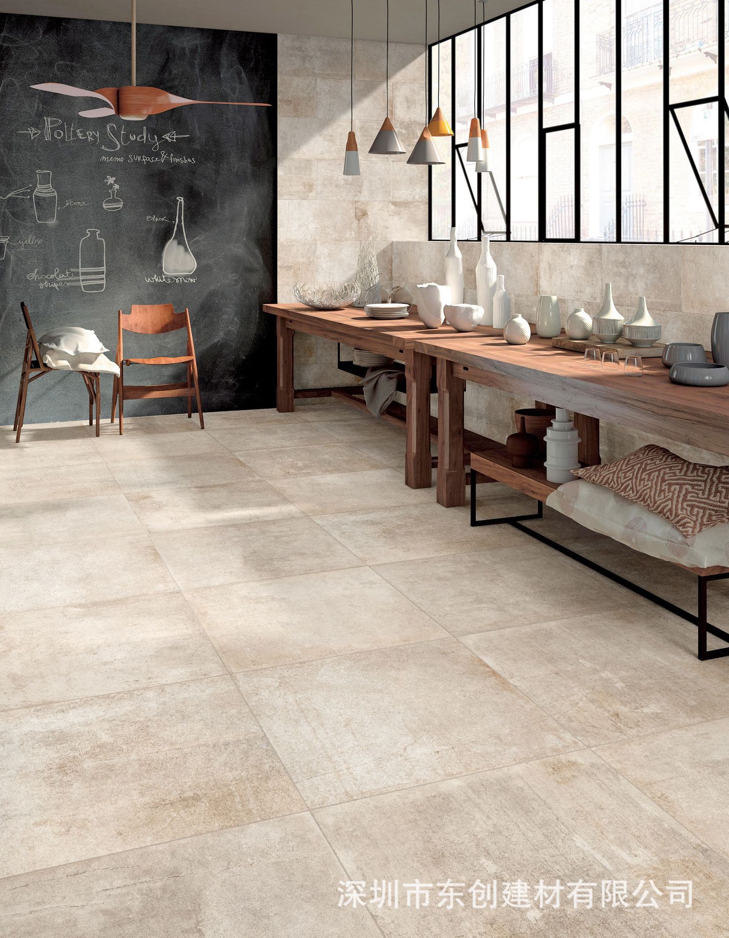 浅色地砖室内 防滑地板砖瓷砖新款地砖墙砖600*600工业风