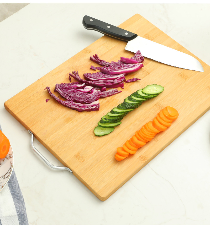 家用多用途竹制切菜砧板 长方形大号擀面板 新中式厨用双面竹砧板