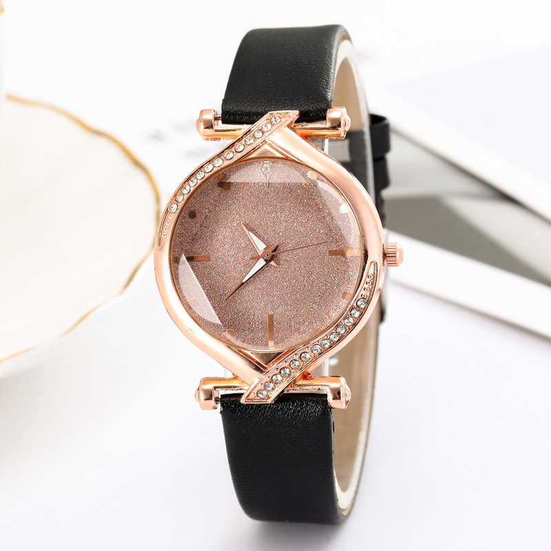 爆款时尚镶钻手表女时尚皮带石英女士手表微商爆款石英学生手表