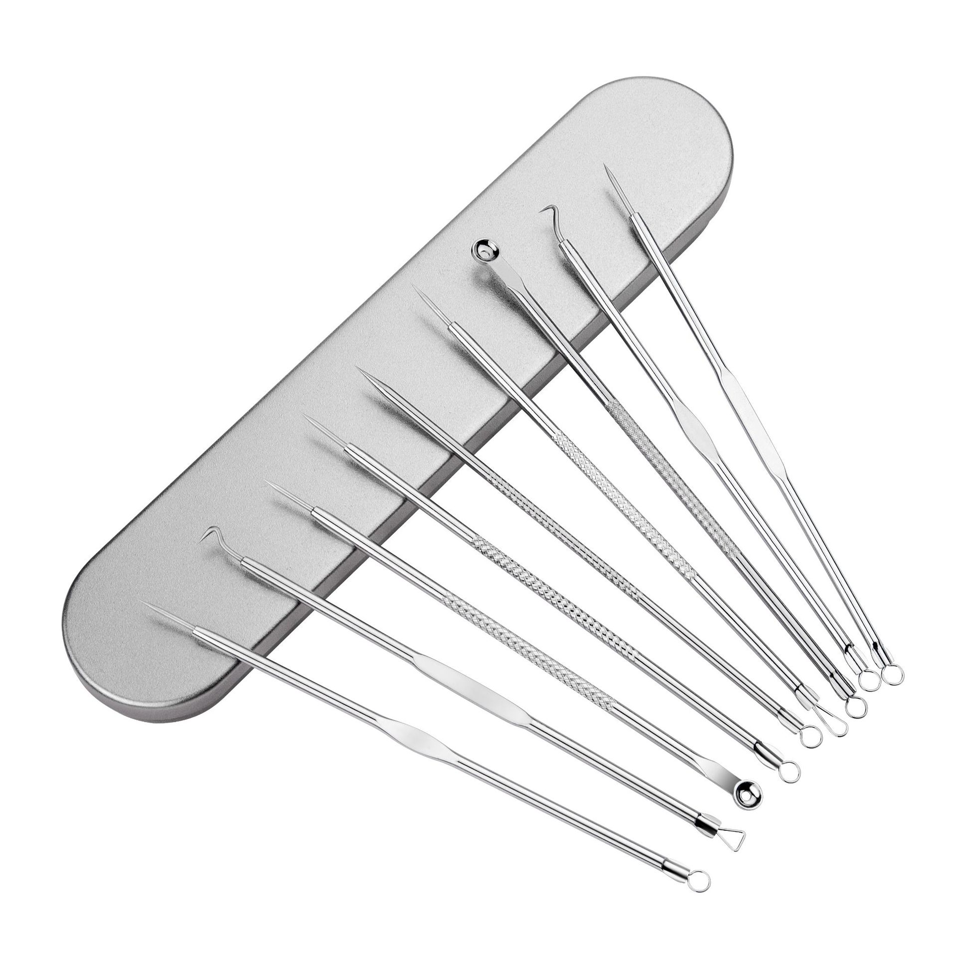 厂家现货粉刺针 暗疮针9件套不锈钢双头挑痘针痘痘针批发