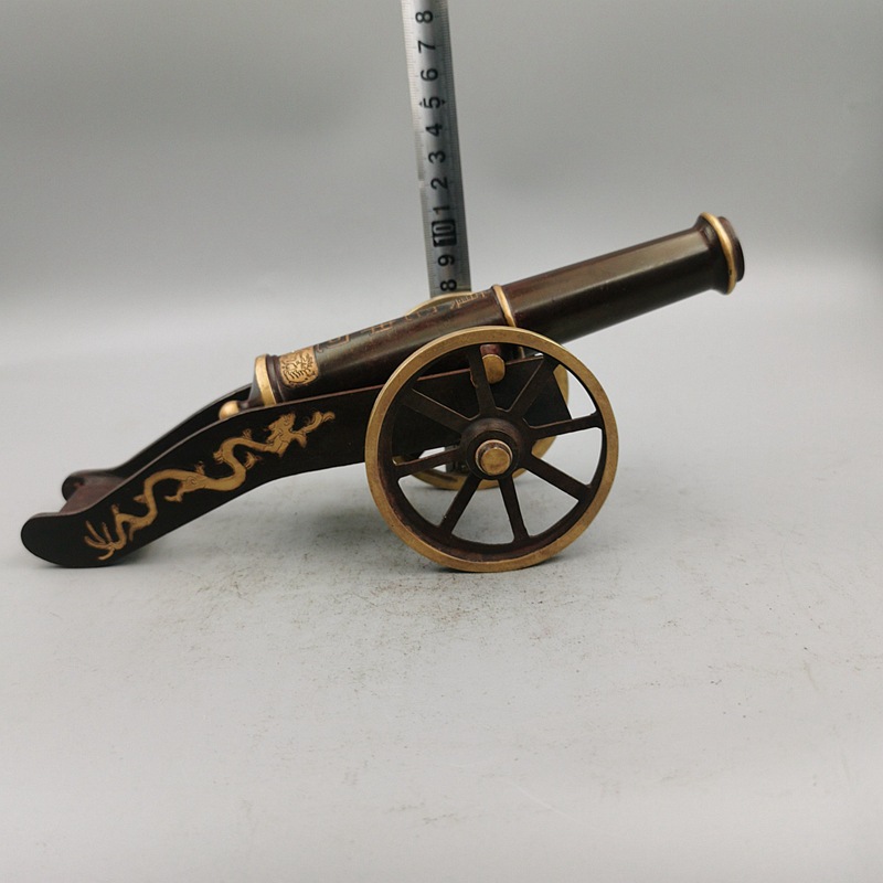 仿古明清黄铜大炮模型炮家居风水铜炮办公室装饰大炮摆件一件代发