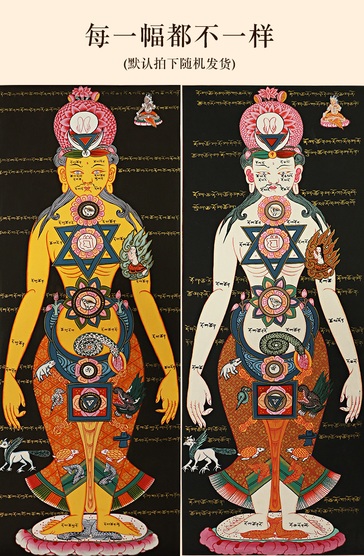 批发尼泊尔天然颜料手绘西藏密宗佛像挂画瑜伽馆壁画禅意体位摆设-阿