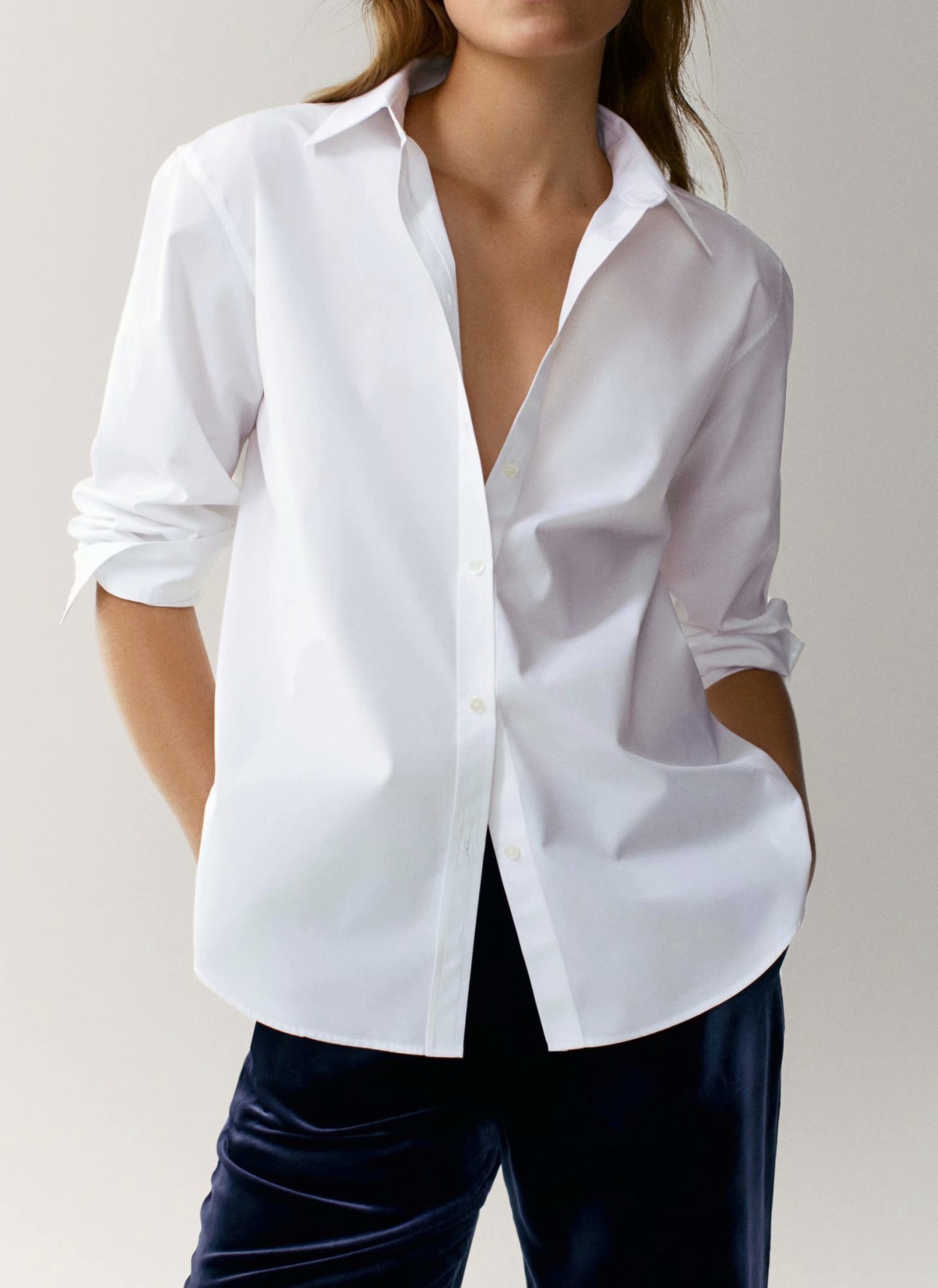 西班牙单女款素色衬衫