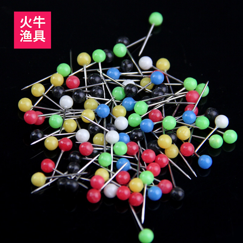 火牛 彩色大头针100枚 主线轴固定针别针钓鱼用品垂钓小配件-阿里巴巴