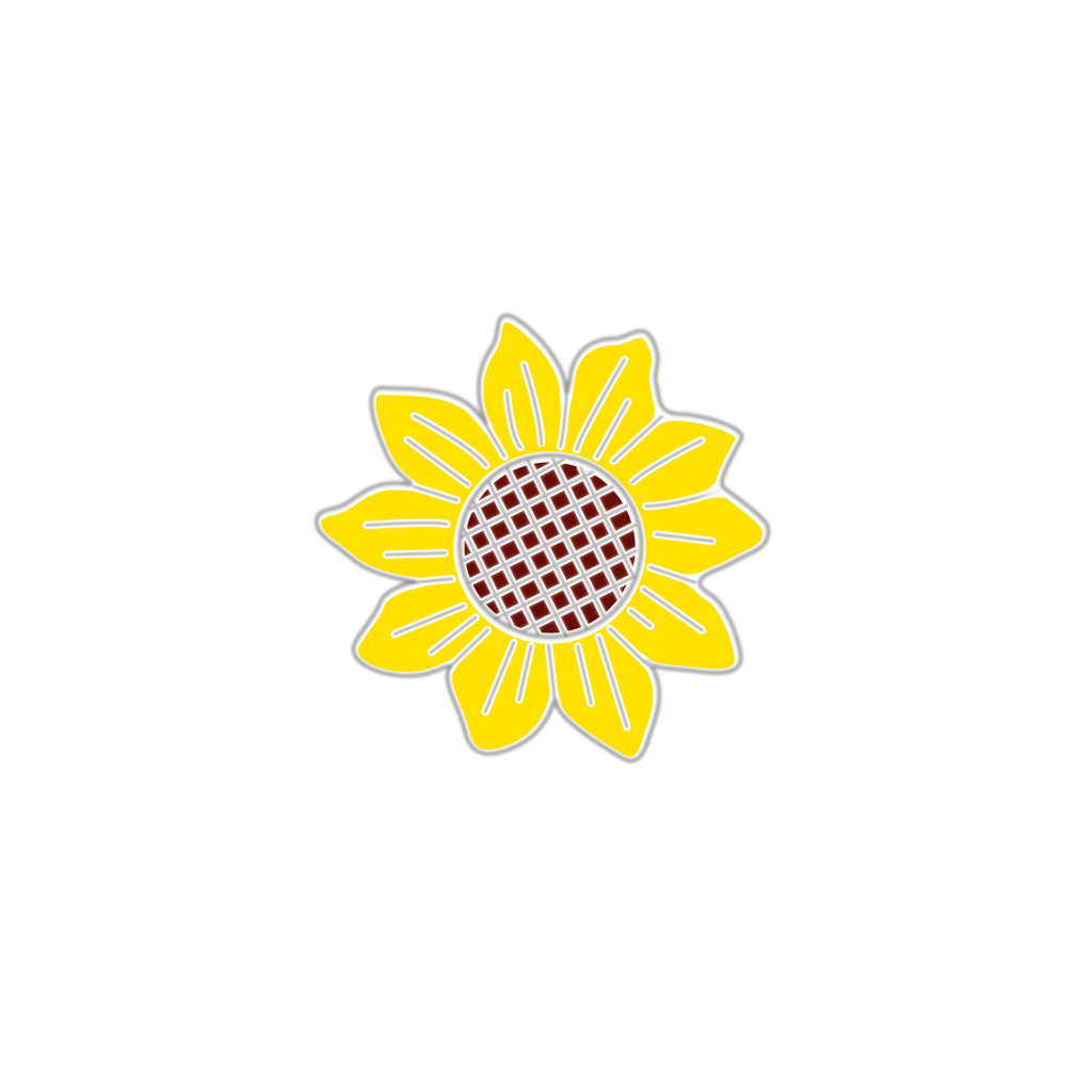 欧美热销ins款权志龙同款太阳花胸针金属合金向日葵珐琅彩徽章