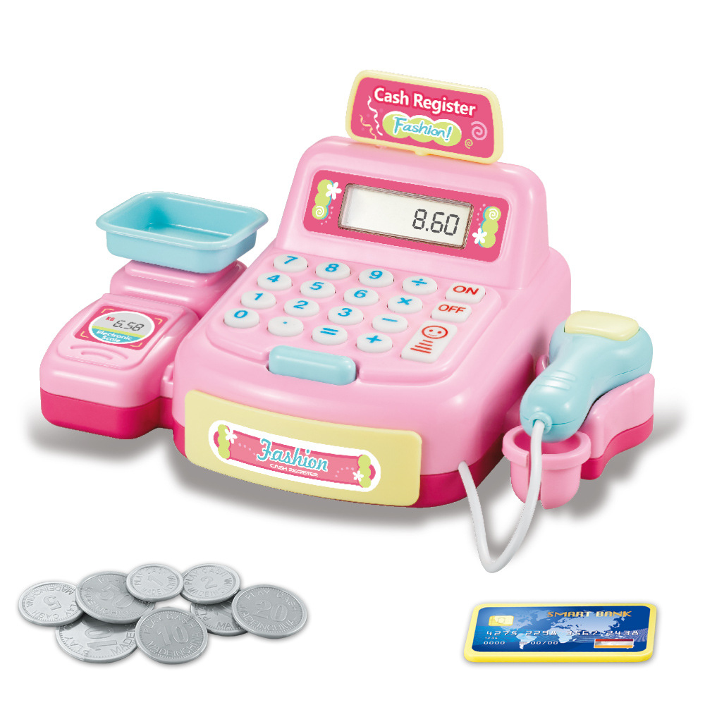 Children's Cash Register Play House Toy Lighting Sound Simulation Scanner Supermarket Calculator Stall Wholesale Direct Sales