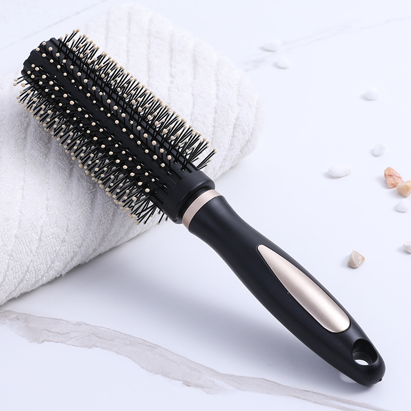 Anti-Static Hair Curling Comb Household Men's and Women's Fashion Hairdressing Comb Massage Comb Vent Comb Cute Inner Buckle Shape Rolling Comb