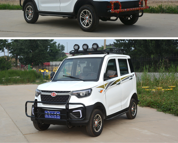 全封闭燃油四轮摩托车老年人代步车汽油油电两用四轮助残疾摩托车