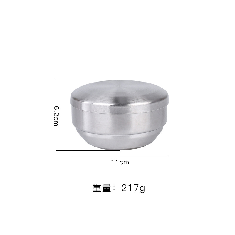 Direct Supply Korean-Style Double-Layer 304 Stainless Steel Rice Bowl Thickened South Korea Pickles with Lid Household Children's Soup Bowl