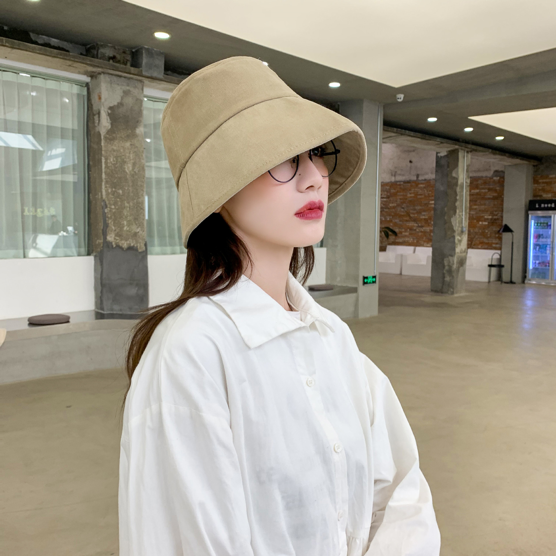 渔夫帽女韩版百搭盆帽适合圆脸遮阳帽日系太阳帽女士防晒大檐帽子