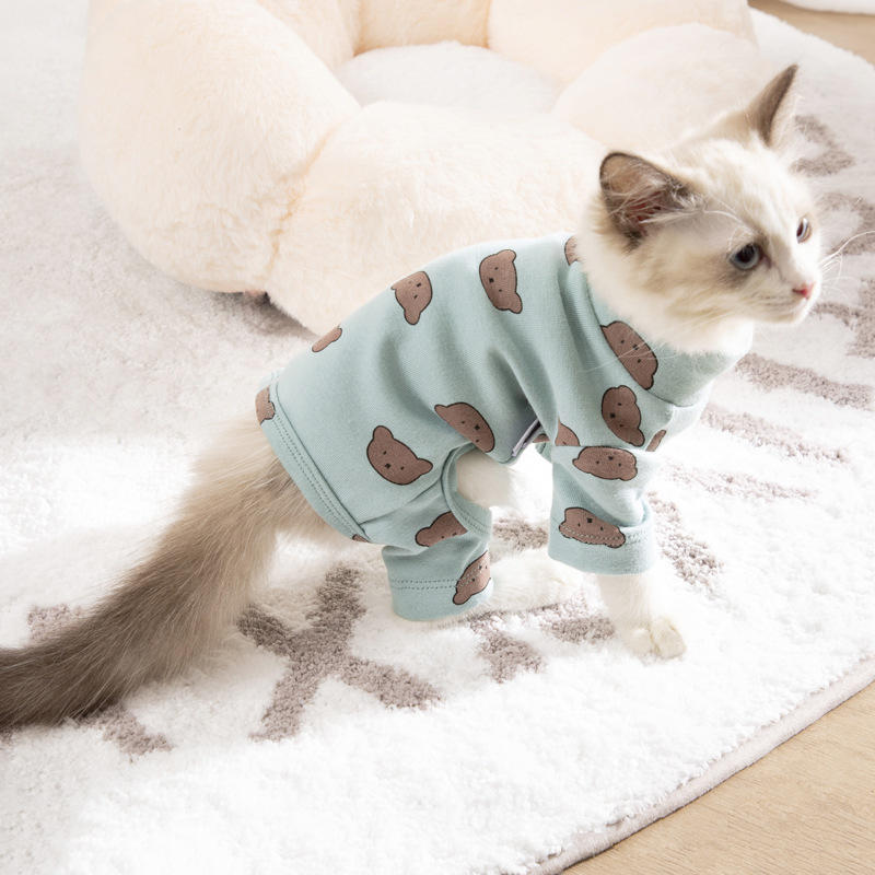 可爱猫咪衣服ins布偶猫英短防掉毛四脚衣无毛猫蓝猫小猫狗狗睡衣
