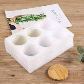 跨境电商纸箱泡沫珍珠棉包装白瓷多肉花盆竹托套装办公室桌面盆栽