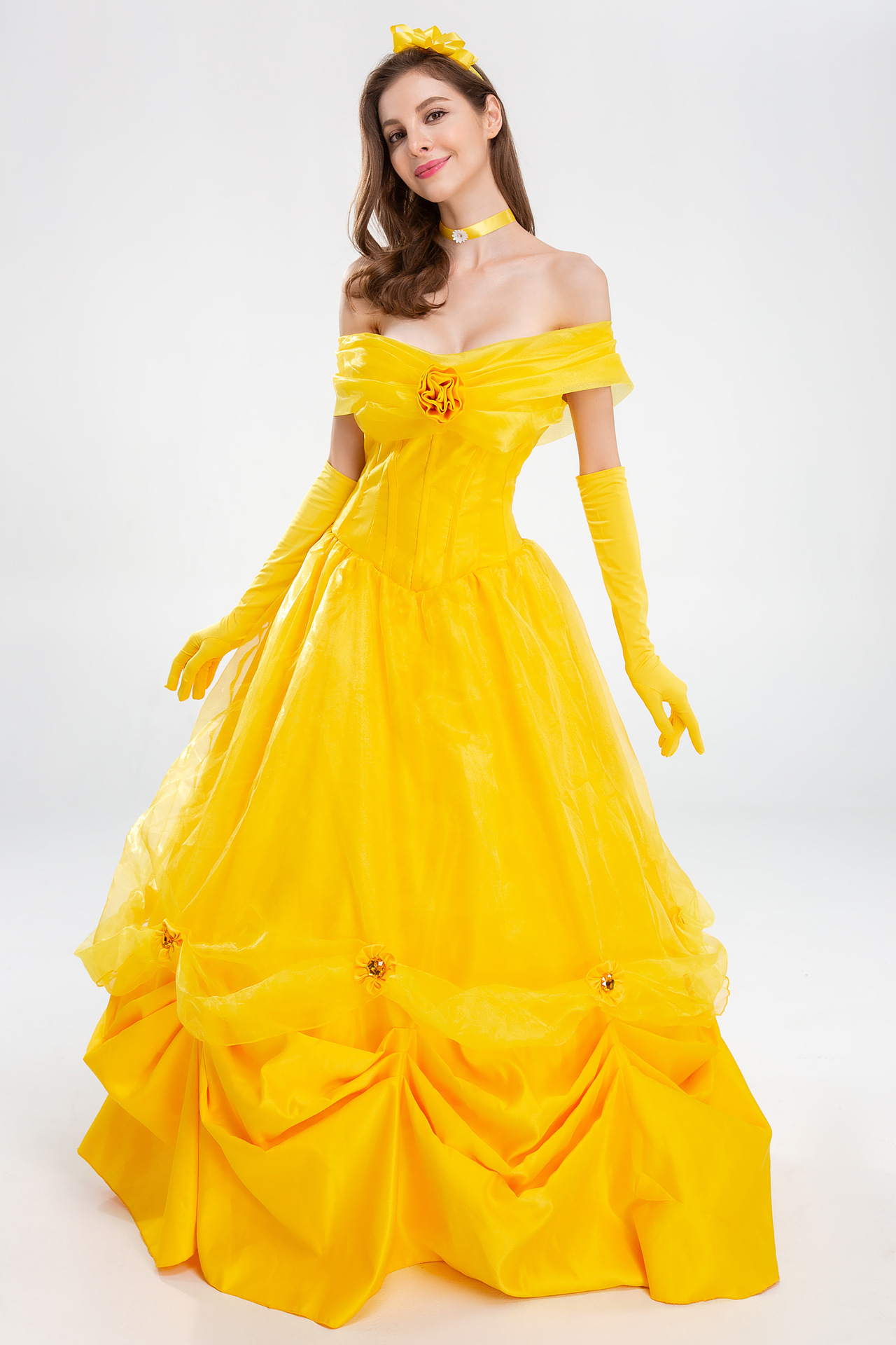 美女与野兽贝儿公主裙 万圣节贝尔舞会礼服cosplay服装派对主题