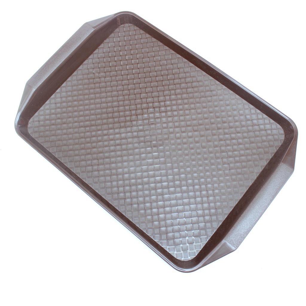 日用百货双耳塑料托盘带格子快餐拖盘防滑塑料托盘塑料快餐盘