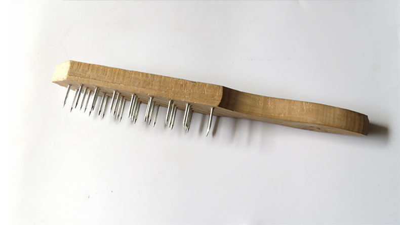 加厚木柄钢钉刷鱼鳞刷不锈钢丝刮鳞器清洁除锈刷除鳞刨工具家用