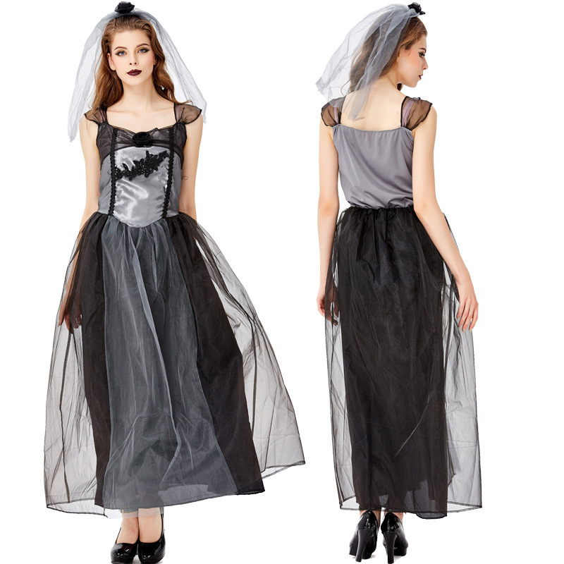 万圣节鬼新娘恶魔服装女巫装吸血变装地狱死神新娘制服派对演出服