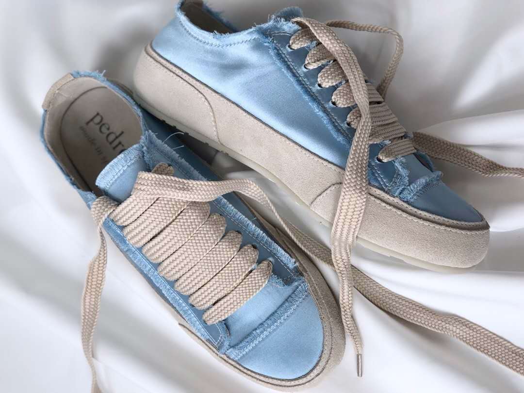 工厂直销pedrogarcia春夏款丝绸面料休闲舒适性感女士系带鞋