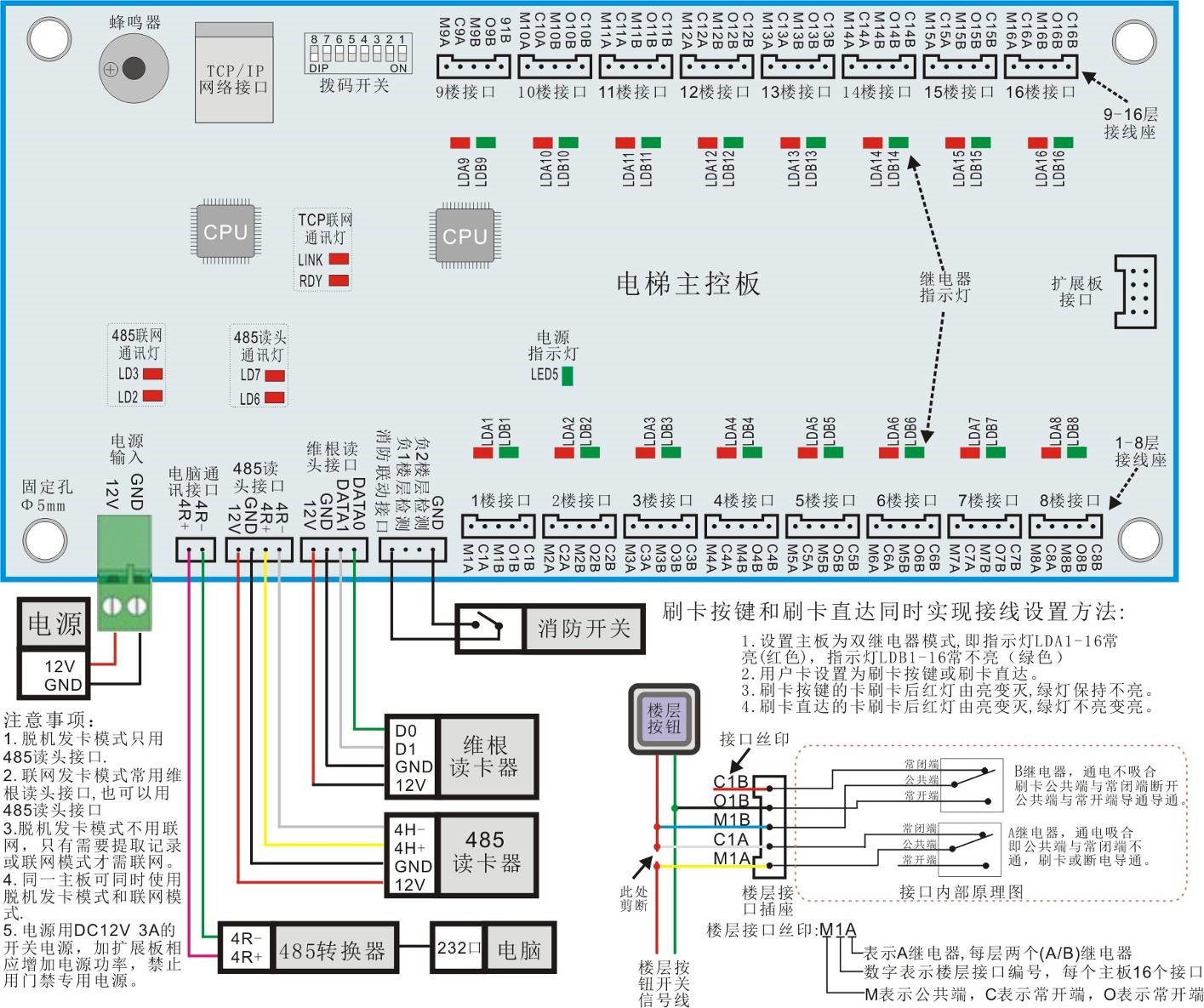 电梯刷卡系统接线图图片